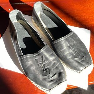 Used. YSL Black leather espadrilles